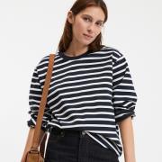 T-shirt rayé, col rond, manches longues