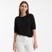 Pull col rond 100% laine, manches courtes