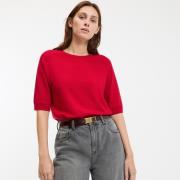 Pull col rond en fine maille, manches courtes