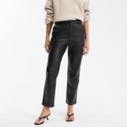 Pantalon droit en cuir de mouton, longueur 7/8ème