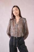 Blouse en voile imprimé animalier