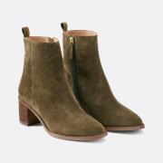 Boots à talon en cuir suédé, Signature FAUSTINE