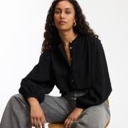 Chemise col mao, oversize, Signature LISE