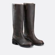Bottes droites esprit motard en cuir