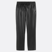 Pantalon droit 7/8ème en simili, taille élastiquée