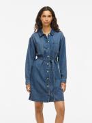 Robe courte en jean ceinturée