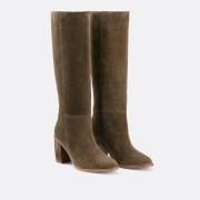 Bottes à talon, en cuir suédé, Signature FLORIE