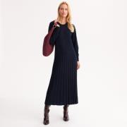 Robe évasée en tricot, longue, manches longues