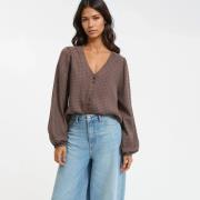 Chemise col V, manches longues